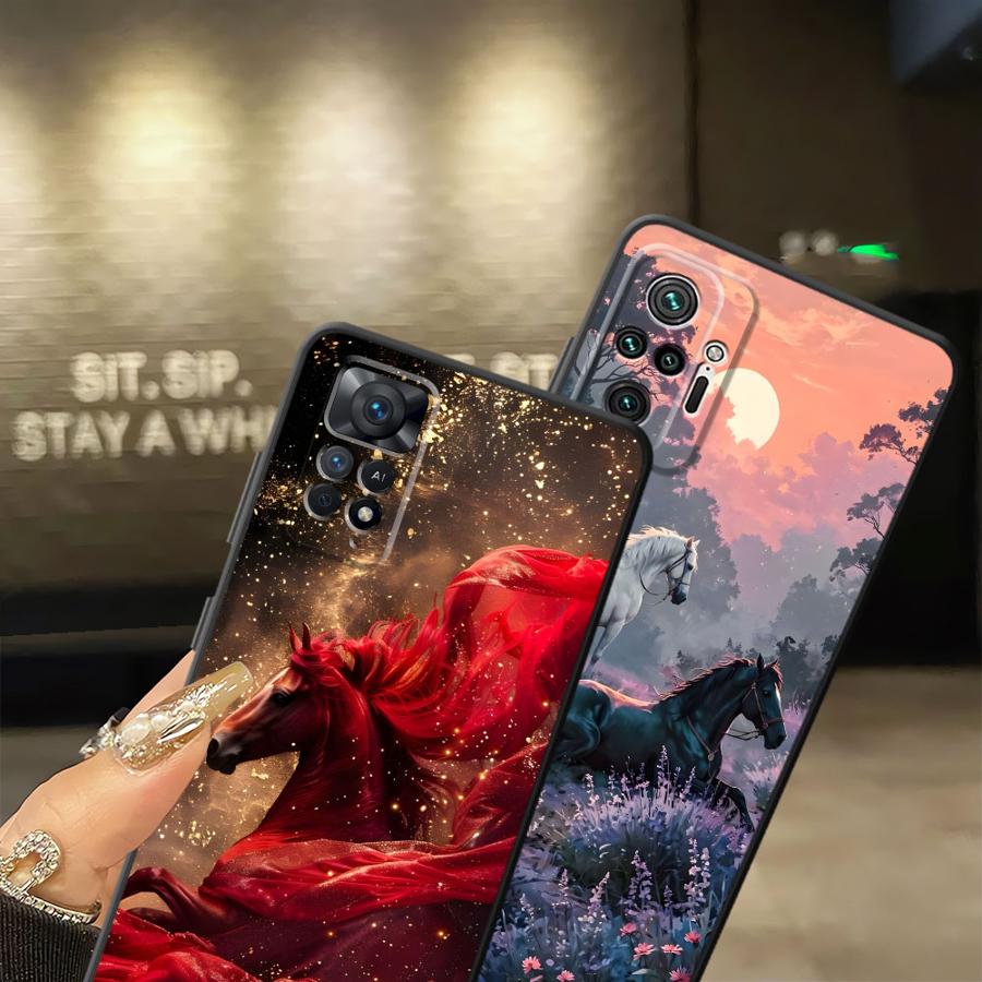 Case for Xiaomi Redmi Note 9 13 Pro Plus 10 11 14 11s 12s 10S 9S 12 Pro 7 8 Funda Phone Cover Cool Horse