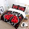 3pcs Cartoon Ladybug Pattern Duvet Cover Set Digital Print Colorful Polyester Bedding with Zipper Closur for kids gifts