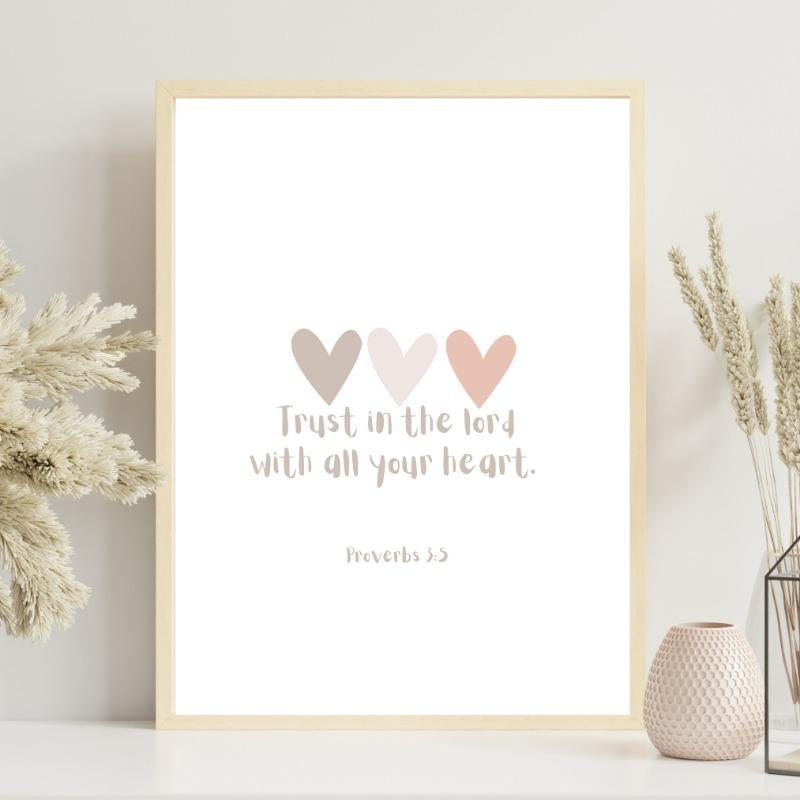 Chrześcijański Werset Biblijny dla Dzieci Chrześcijański Plakat Artystyczny dla Dziecka Obraz na Płótnie Nadruk Ścienny Obraz do Pokoju Dziecięcego Dekoracja Domu
