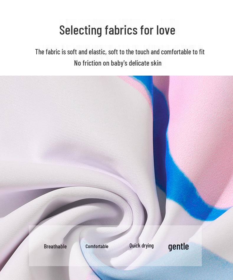 2025 Pink Tie-Dye Long Sleeve Two-Piece Swimsuit for Girls: Includes Short Skirt