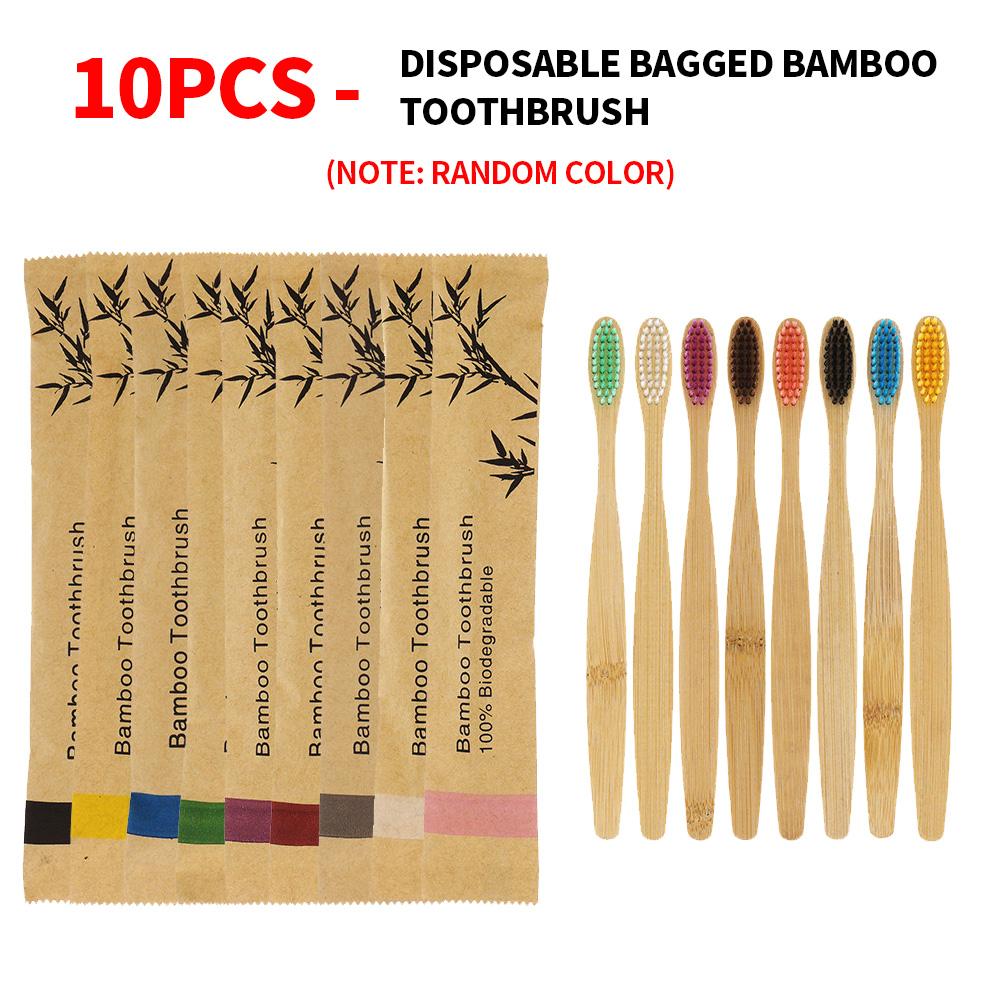 10, 5, 3, 1- High End Disposable Bagged Bamboo Toothbrush - Degradable