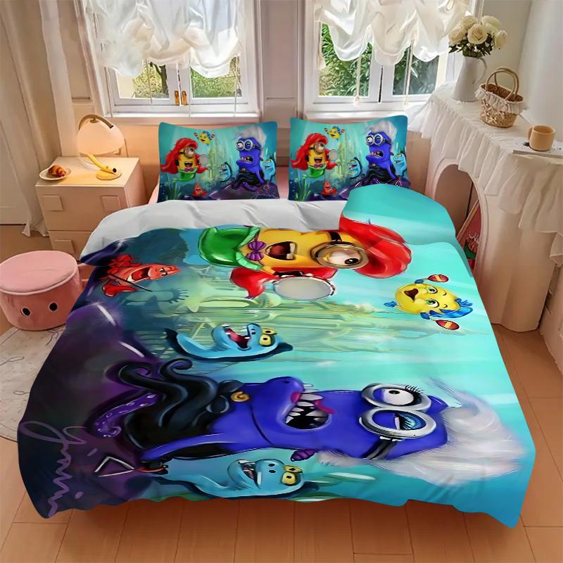Underwater Adventure Printed 3pcs Bedding Set Soft Microfiber 1 Duvet Cover And 2 Pillowcases Home Bedroom Decor Xmas Gift K1934