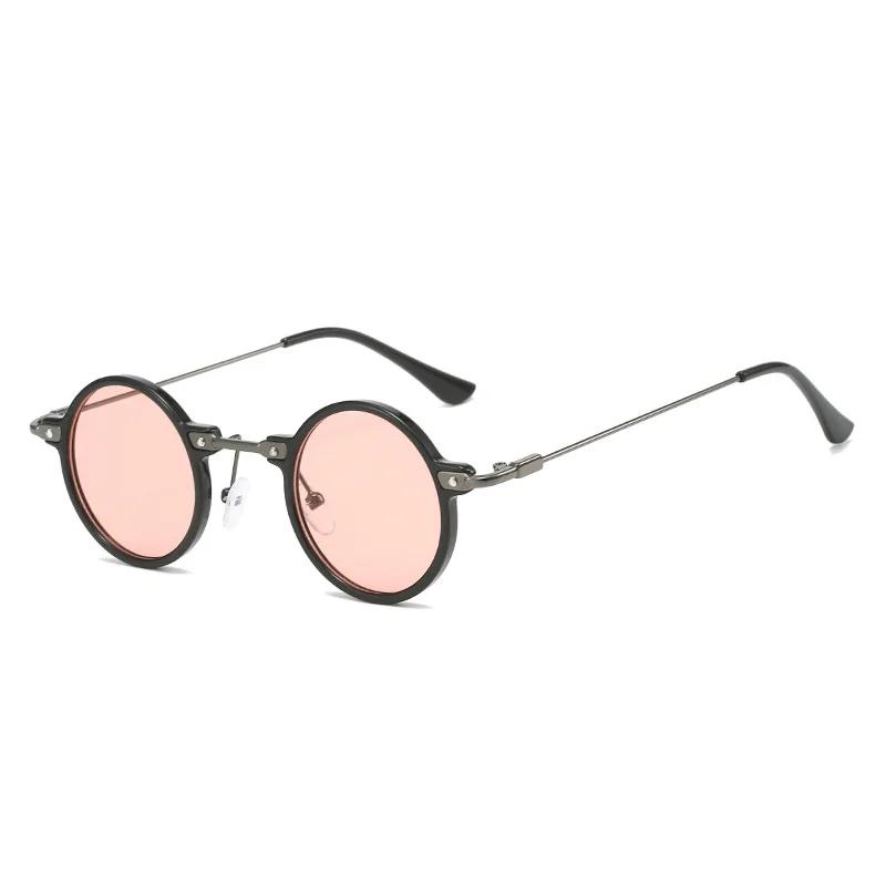 SHAUNA Retro Small Round Women Sunglasses Clear Ocean Lens Shades UV400 Men Punk Sun Glasses
