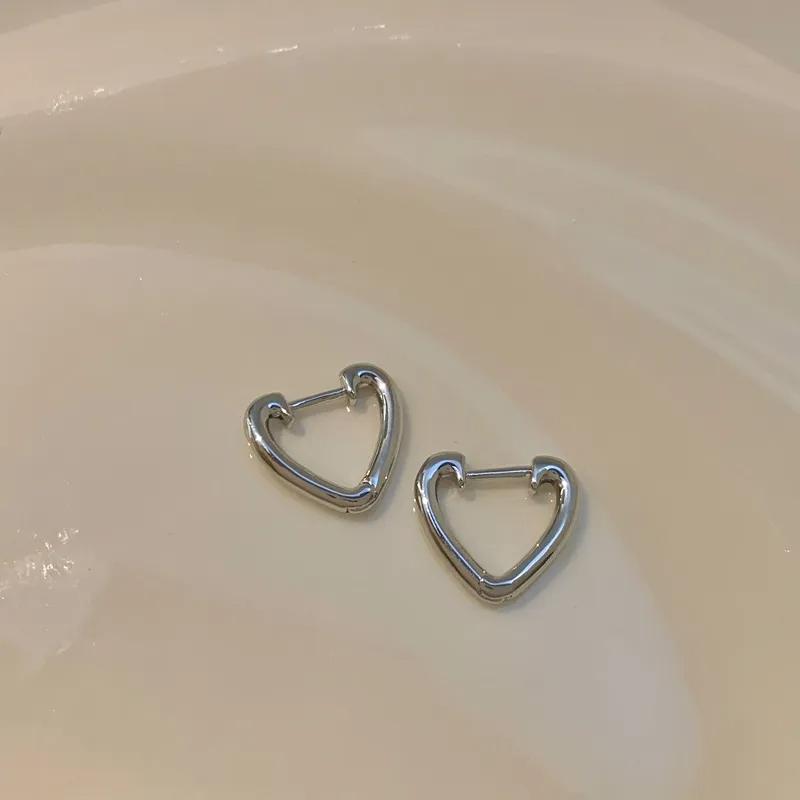 Geometry Irregular Smooth Metal Ear Buckle Earrings for Women Girls Vintage Fashion Gold Color Oval Earrings Punk Zircon Set