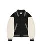 Openyard(Oy) Zigzag Embroidery Varsity Jacket - Black
