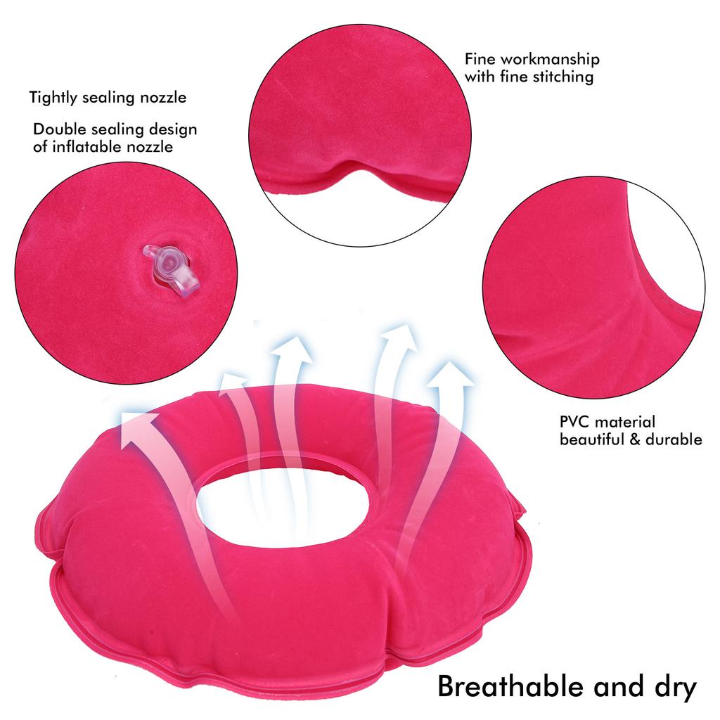 Inflatable AntiBedsore Cushion Round Shape Cushion for Elder Bedridden Patient with Pump(Royal Blue )