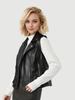 European & American Women's Short Leather Lapel Jacket: Autumn Fashion Vest Coat with Custom Patterns