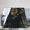 Leon Kennedy Resident 4 Remake Blankets Fleece Video Game Eviled Super Warm Throw Blankets for Bedroom Sofa Bed Rug