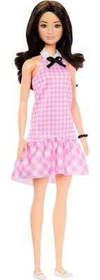 Barbie Fashionista Pink Check Dress, Dress-Up Doll & House, Ages 3 and Up, Pink, HRH21