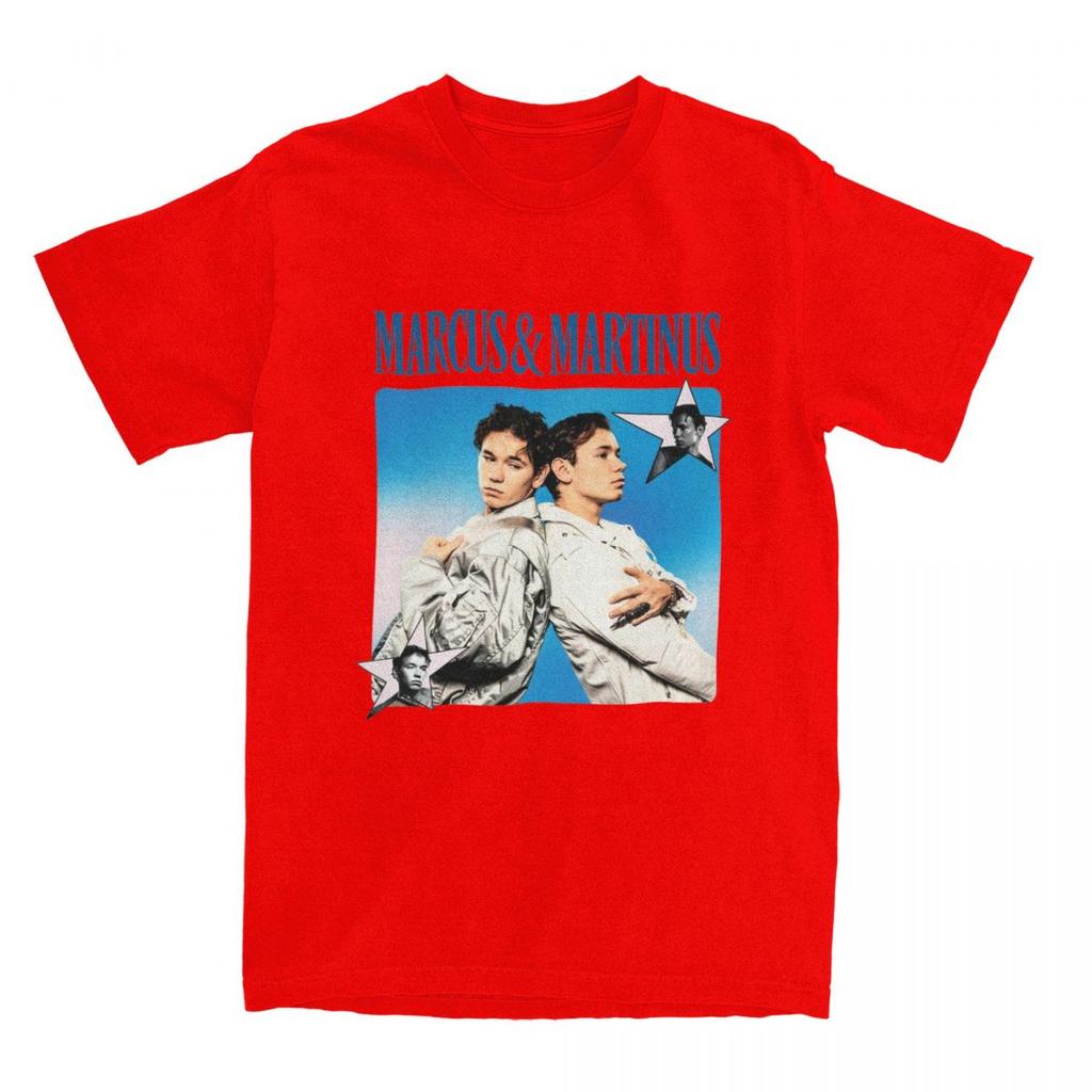 Marcus & Martinus Unforgettable Eurovision Song 2024 Men's T Shirts Tees Short Sleeve Crewneck T-Shirts 100% Cotton Clothing