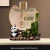 Bamboo Panda Decorative Ornament for Living Room, Office, or Entryway