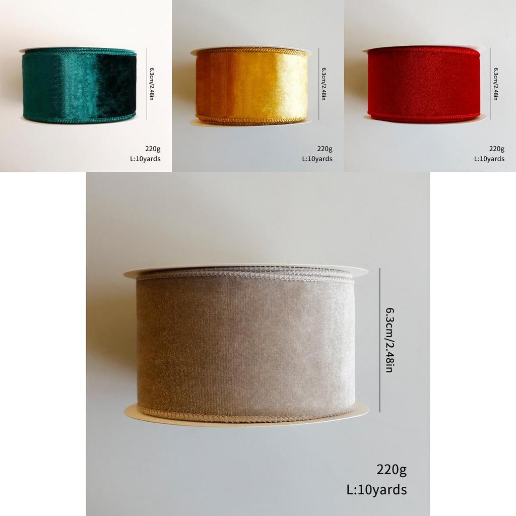 Christmas Velvet Ribbon With Soft Texture For Crafting Holiday Wreaths And Bouquets