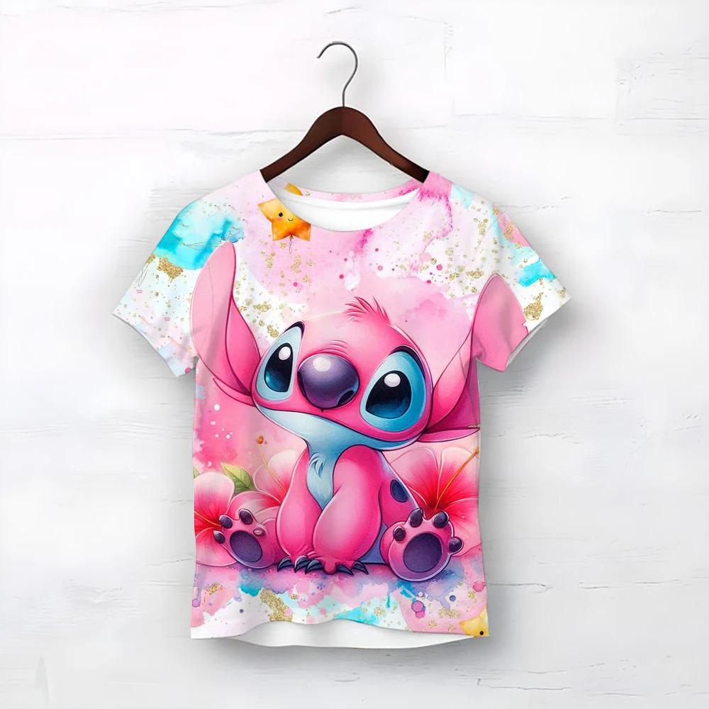 

MINISO Disney Cartoon Cute Stitch Print Детская одежда от 3 до 14 лет Мужская верхняя одежда Одежда для мальчиков Футболки для девочек Подростковые топы Рубашки 120