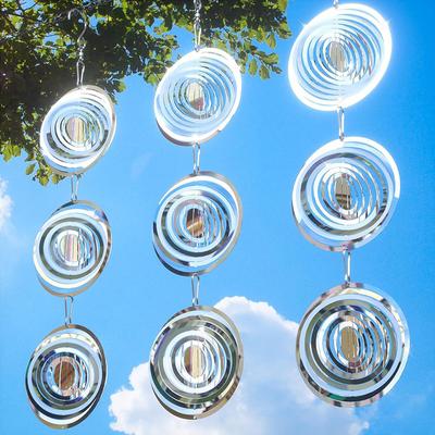 3 stücke Vogel Abschreckungsmittel für Außerhalb Reflektierende 3D Edelstahl Wind Spinner