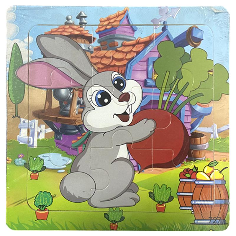9pcs Kids Wooden Animal Puzzle Cute Cartoon Animal Puzzle Toys Early Educational Montessori Toys for Children