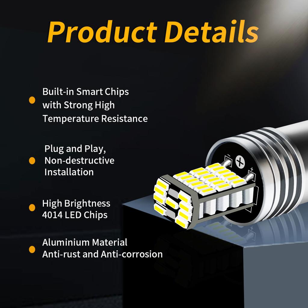 1156 BA15S 1157 BAY15D 4014 Chips 10 Pieces LED Reverse Stop Brake Rear Lights Bulbs 6000K White Canbus No Error for Car/Truck Bulbs 7