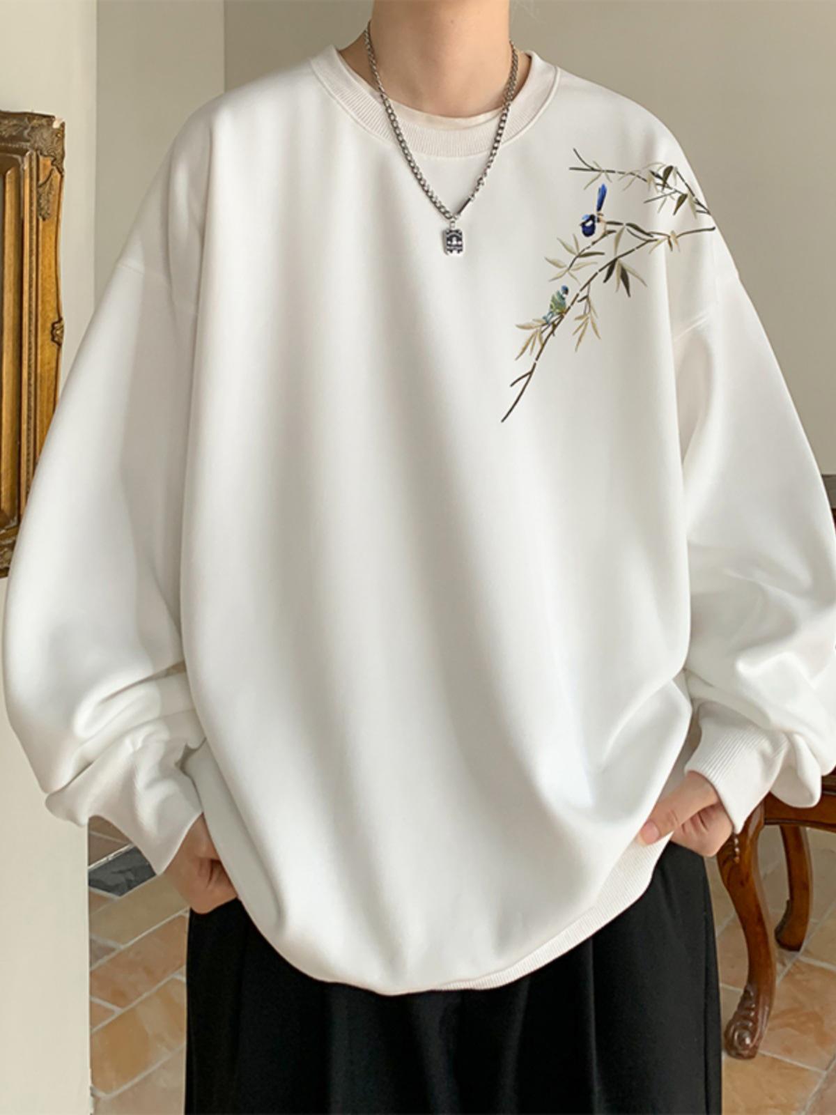 

Модный мужской свитер в китайском стиле винно-красного цвета, круглый воротник, свободный крой, идеально подходит для весны и осени. L