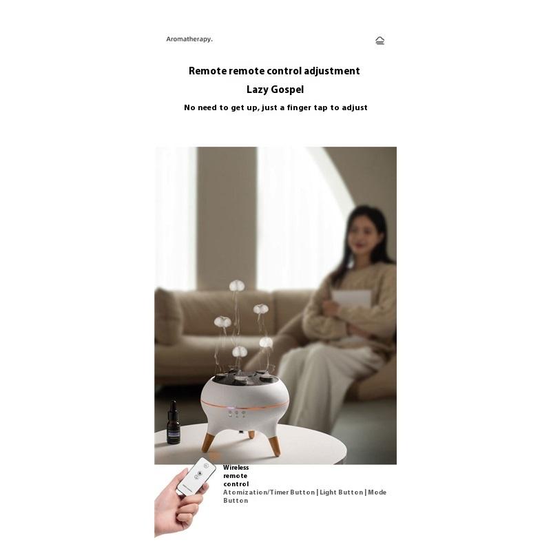 Silent atomized aromatherapy and exhalation circle jellyfish colorful atmosphere light birthday gift voice-controlled humidifier technology