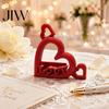 Couple Gift for Anniversary Heart Photo Stand with Embossed LOVE Letters, 3D Printed Vertical Slot Wedding Sign In Table Decoration Picture