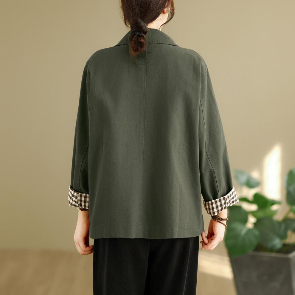 Plus Size Spring/Autumn Loose Casual Jacket for Middle-Aged Women
