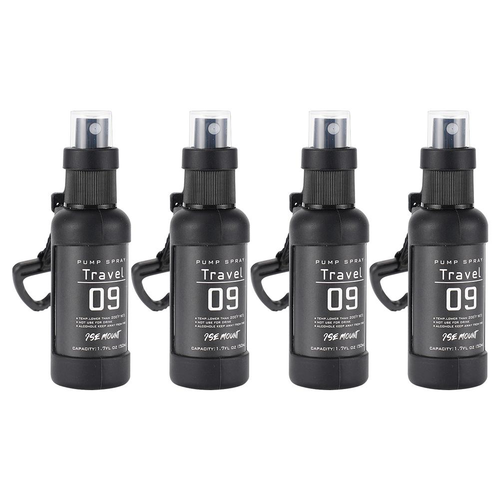 1-4PCS Outdoor Camping Trip Spray Bottle Alcohol Dispenser Bottle Tactical Portable Spray Bottle 50ml Hiking Accessories Black 4