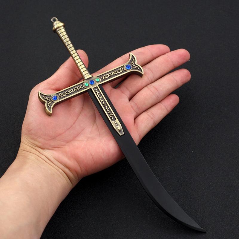 Anime surrounding Premium Dracule Mihawk's Sword Model Toy, 24cm/9.44 inches Zinc Alloy Metal, Non-Sharp, Perfect  for Collector