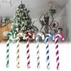 X 6 Candy Cane Glitter Hanging Christmas Tree Decoration Santa Ornament Xmas