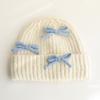 Bow Knitted Woolen Hat for Women In Autumn and Winter Warm and Versatile Thickened Ear Protection Face Showing Small Cold Hat