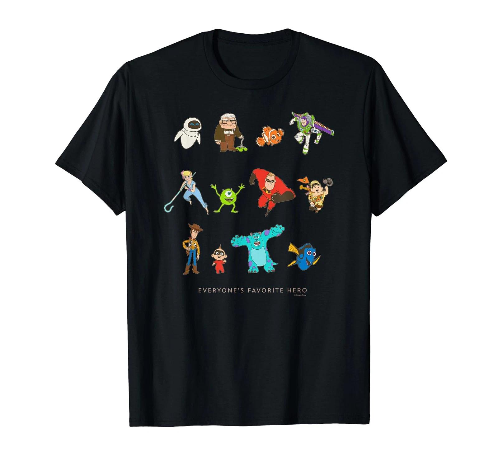 Disney And Pixar Characters, Everyone S Favorite Heroes. T-Shirt_ 3XL