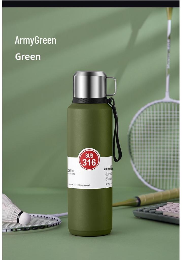 Men's Large Capacity 316 Stainless Steel Travel Thermos with Tea Infuser