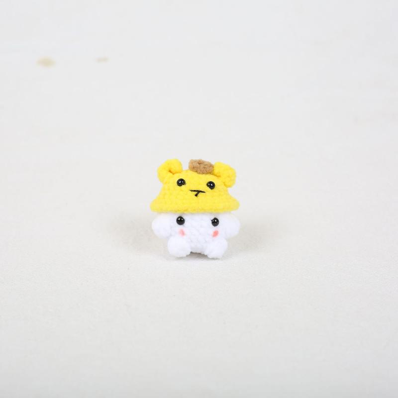 Creative Cute Small Animal Knitting Keychain Pendant Car Bag Decoration Funny Handmade Crochet Doll Ornaments Girls Gifts