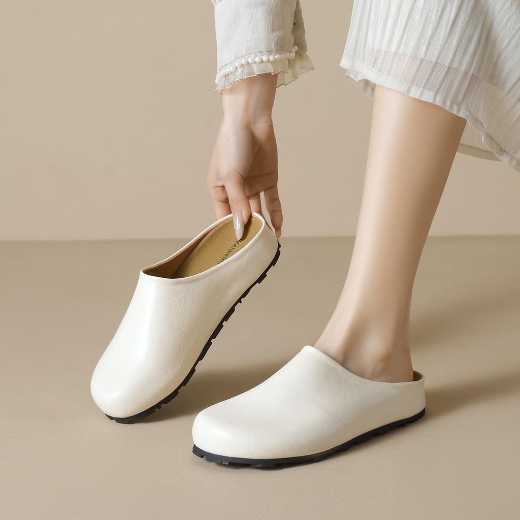 Thick-soled women wear Baotou and half-slippers in the summer