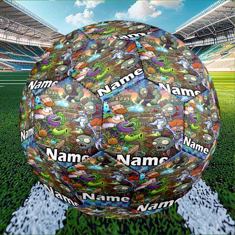 Custom Name Personalized Plants Vs. Zombies Print Size 5 Soccer Ball Training & Match Football, for Team, Kicking, Gift for Football Enthusiasts