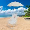 Kids Beach Chair with Umbrella Cute Cartoon Animal Print Foldable Portable Baby Camping Chair for Outdoor Activities
