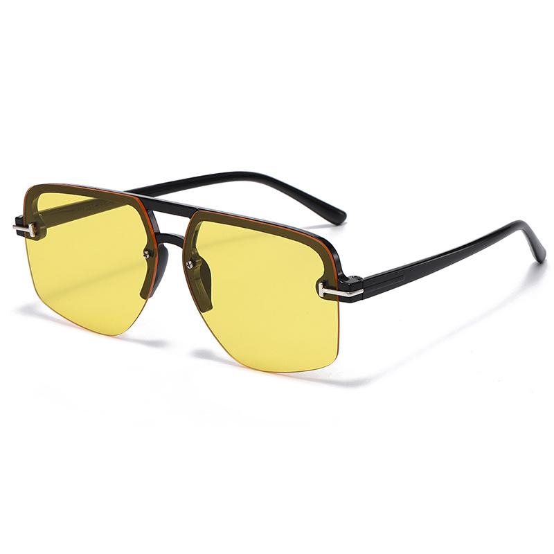 New Half-Frame Sunglasses Rectangle Fashion Popular Women Men Shades Big Square Sun Glasses for Female Male Traveling Oculos