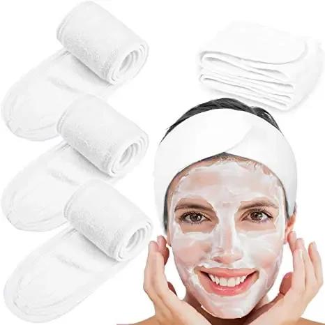 3pcs Spa Headband Hairband Sports Sweat Head Wrap Towel Hair Wraps Non-slip Stretchable Washable for Women Makeup Face Wash