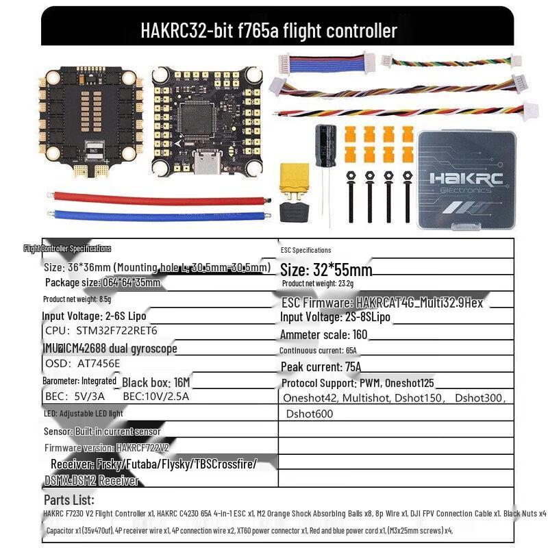 Stack Controller di Volo FPV HAKRC F722+65A V2