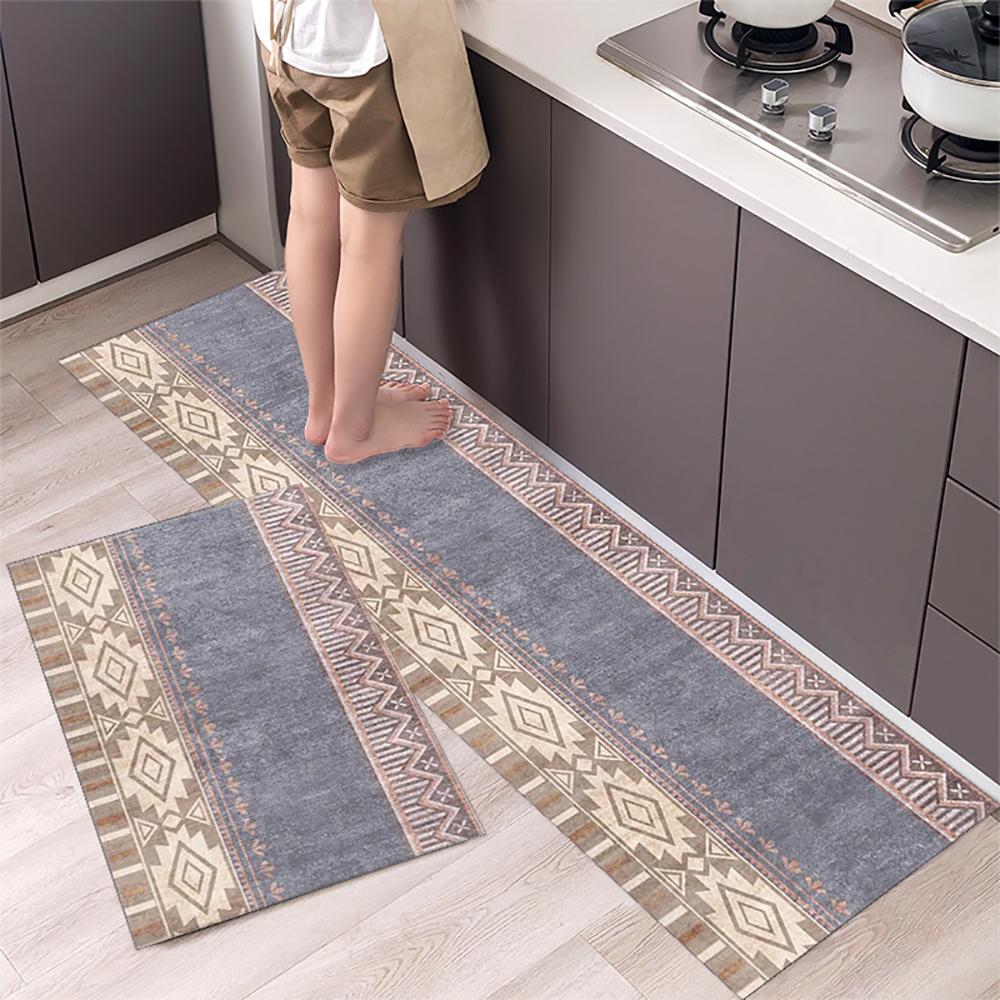 1/2PCS Kitchen Oil-Resistant Floor Mat, Bathroom Absorbent Quick-Drying Carpet, Anti-Slip Doormat For Home Decoration