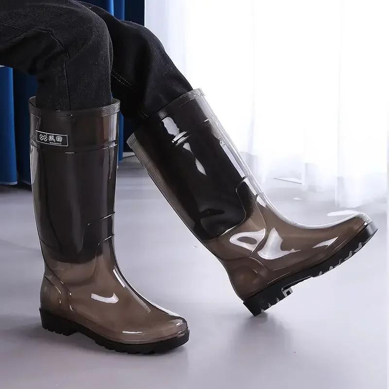 Wear-resistant Rain Boots Wellies High Farming Long Shoes Designer Waterproof Rainy Day Fashion Without Lacing