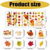 PVC Fall Window Clings, 6-Sheet Thanksgiving Collection with Turkey, Harvest Motifs, and Seasonal Lettering for Smooth Glass Displays