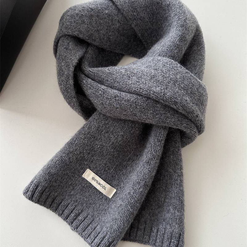 Scarf For Men And Women Solid Color Design Knit Winter Accessory