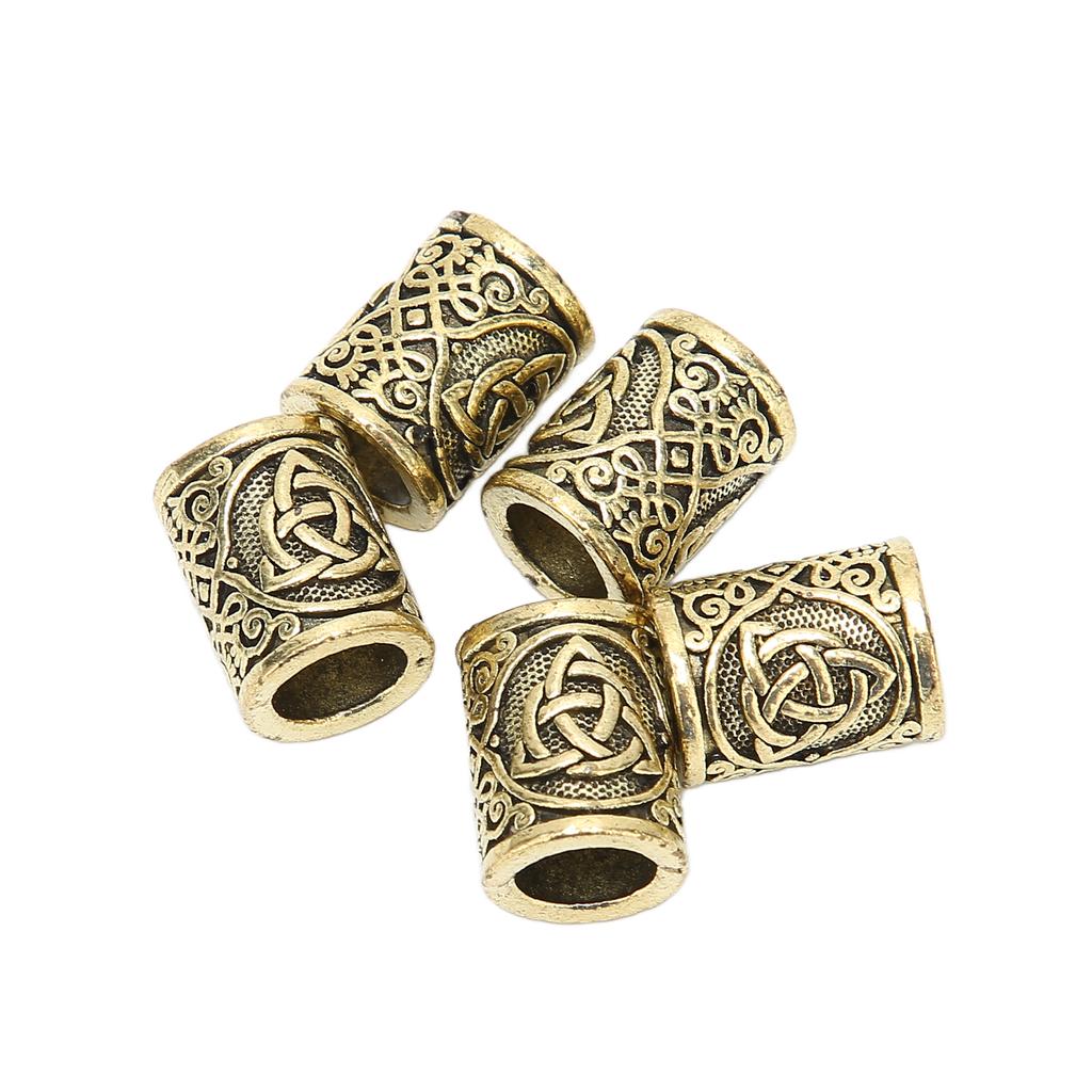 5pcs Fashionable Beard Hair Beads Hair Beard Pendant Bracelet Antique DIY Hair Accessory