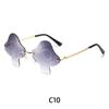 Novel Irregular Mushroom Shape Sunglasses Retro Trendy Fun Rimless Sun Glasses for Women Men Halloween Decorations Party Favor