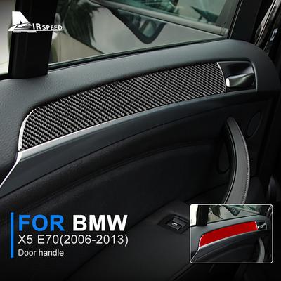 Adesivo in Vera Fibra di Carbonio Per BMW X5 E70 2006-2013 Pannello Copertura Maniglia Porta Auto Strisce Finitura Accessori Interni Auto