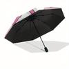 Unicorn, Hearts Automatic Folding Umbrella  8 Ribs, Durable Iron Frame, Bright Color Pattern Compact Travel Umbrella, Suitable for Outdoor,
