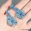 Fashion Earrings, Light Luxury, High-end Earrings, Inlaid with Blue Zircon Earrings, Niche and Exquisite