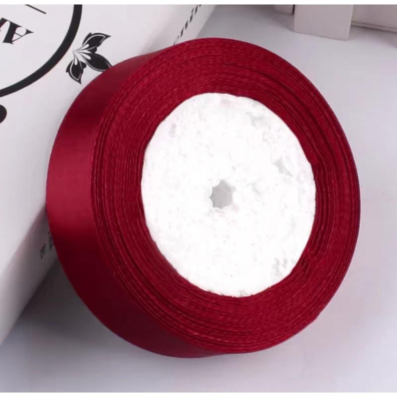 2.5cm Satin Floral Silk Ribbon Headband, Gift & Cake DIY, 25mm Polyester Craft Webbing