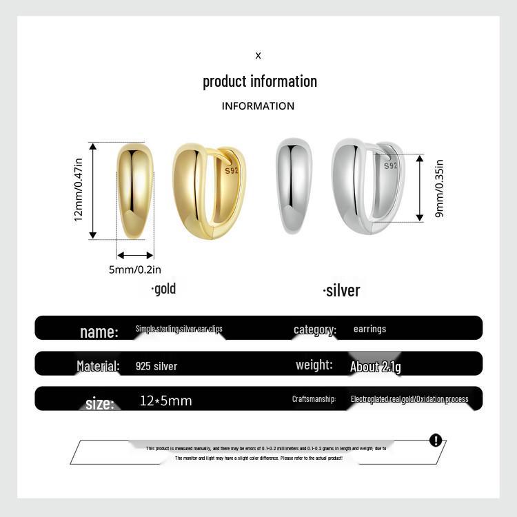 Aifle Daily Contrast Color Double Ring Earrings - S925 Sterling Silver Plated Platinum Jewelry for Women