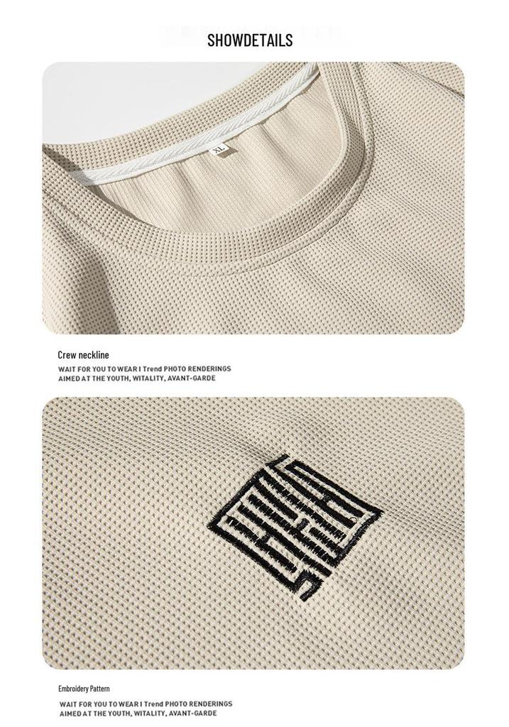 Men's Trendy Waffle Weave Sports Suit: Breathable Short Sleeve & Loose Fit Shorts Two-Piece Set