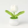 DIY Handmade Knitted Flowers Woolen Handcrafted Bonsai New Tulips Crochet Flower Potted  Home Decor